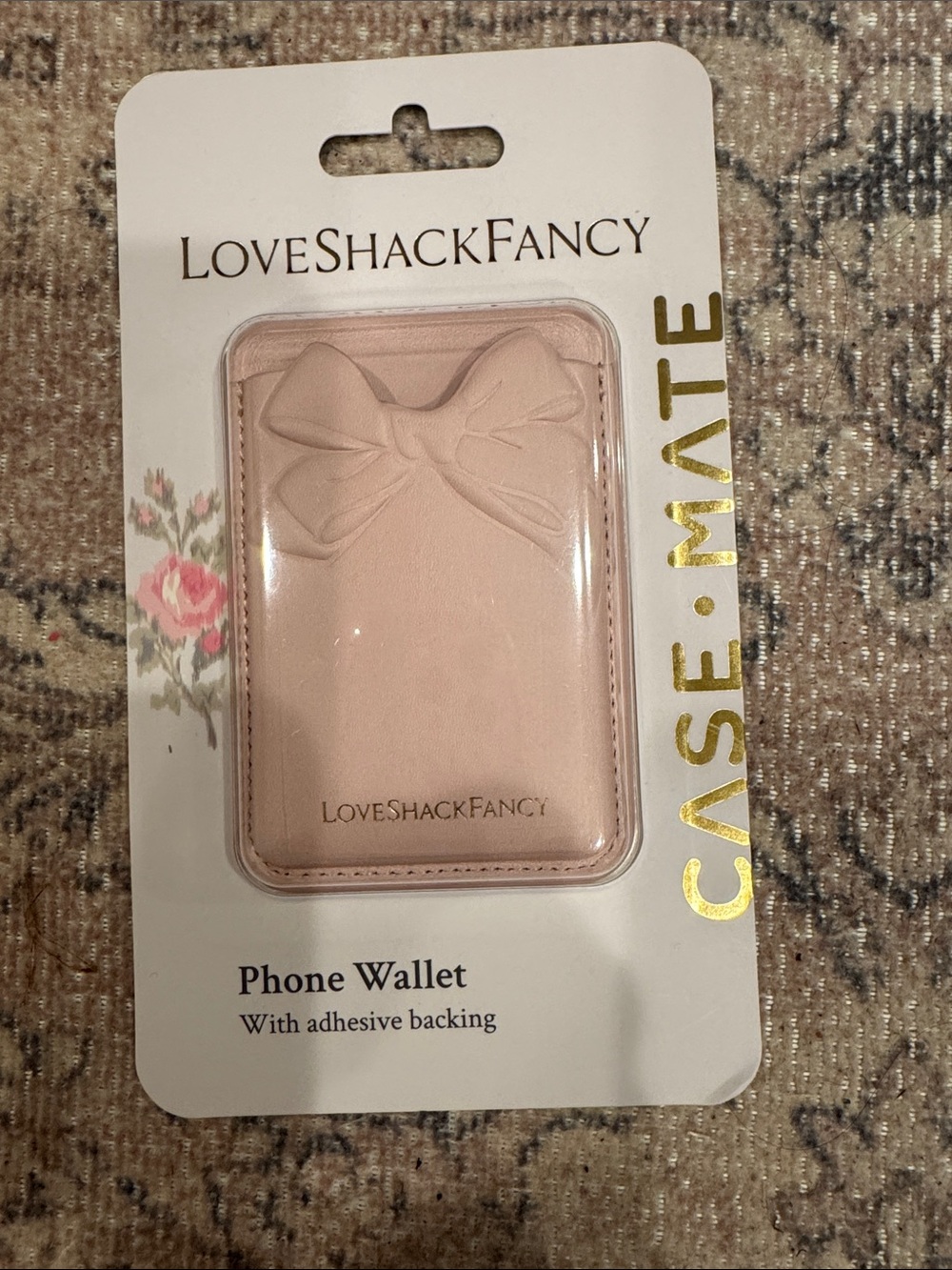 LoveShackFancy Blush Pink Bow Phone Wallet